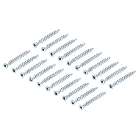 Confirmat Screws 7x70mm Hex Socket Wood Screws Zinc Plated 100 Pack For Furniture Assembly And DIY Projects on white background.
