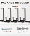 Four Pack Upgraded Overhead Garage Storage Racks Ceiling Mount System Durable Rust Resistant Shelves hooks with screws