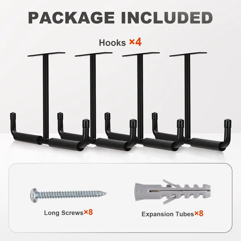 Four Pack Upgraded Overhead Garage Storage Racks Ceiling Mount System Durable Rust Resistant Shelves hooks with screws