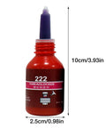 Purple Threadlocker High Strength Oil Resistant Anaerobic Adhesive bottle dimensions marked