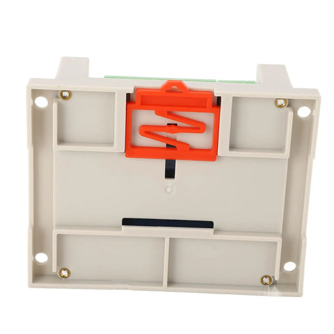 Back view of 12-24VDC PLC controller with mounting feature, showing the housing designed for 8 inputs and 7 outputs.