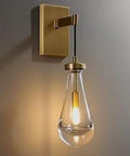 Dope Brass Wall Sconces With Hand Blown Raindrop Glass Shades For Bedroom And Living Room Modern Bedside Vanity Light Fixtures