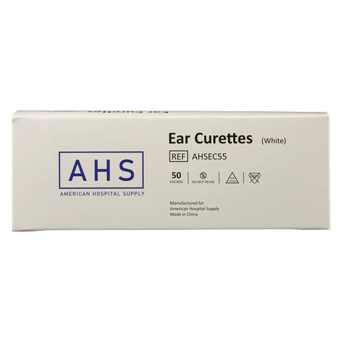 Gentle Disposable Ear Curettes For Safe Wax Removal Spoon Tip 4mm Ear Cleaning Tools Plastic box, white