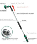 Telescoping Watering Wand For Garden Hose 36 To 54 Inch Adjustable Reach 10 Spray Patterns Heavy Duty Nozzle in green