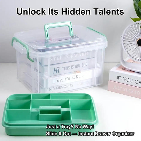 15 Qt Clear Medicine Organizer With Tray And Lids Thickened Plastic First Aid Box Multipurpose Medical Caddy With Labels And Sturdy Handles For Quick Grab And Go Access