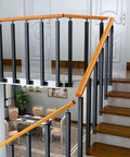 Rock Solid Stair Railing Kit With 270 Degree Adjustable Brackets And Heavy Duty Wrought Iron Banister Columns For Indoor Outdoor Deck Steps No Hassle Side Mount Install Set Of Four Posts in modern home setting.
