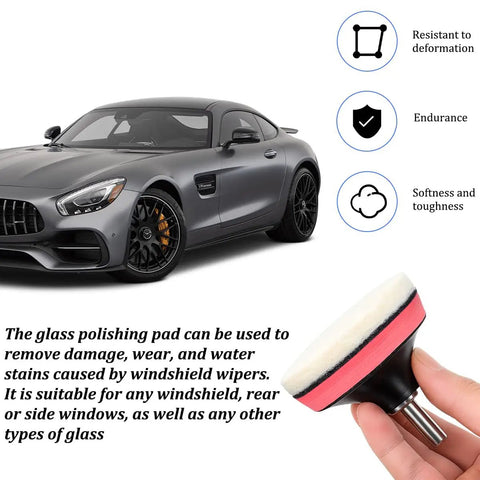 Side view of a car with DIY Friendly Car Glass Polishing Kit With Cerium Oxide Powder And Wool Pads For Windshield Scratch Removal