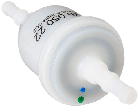 Close-up of the Engine Fuel Filter 51 Micron With 1/4 Inch Inner Diameter Fuel Line Universal Replacement For All Engines 25 050 22 S1