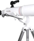 Dope 90mm Refractor Telescope Kit With Alt Az Yoke Mount And White Tube For Easy Stargazing setup on tripod