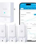 Long Range WiFi Gateway Thermo Hygrometer Indoor Outdoor Sensor 3 Pack With Remote Monitoring Waterproof Pro Grade Accuracy For Temperature And Humidity Perfect For Home Garden Garage And All Your Indoor Outdoor Needs. WiFi gateway and three sensors with phone app