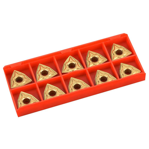 CNC Carbide Insert Blade For Lathe Turning, 10 Piece Set, Built To Last High Density Coating Delivers Tough Wear Resistance And Precise Machining On Stainless Steel, Includes 0804 Inserts.