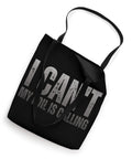 Yo Wingfoil Crew, I Cant My Foil Is Calling Wing Foil Wingsurfing Tote Bag That Keeps Your Gear Clean And Ready, black poly canvas