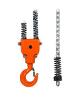 1 Ton Electric Chain Hoist With 20 Ft Lift Height, 2200 Lb Capacity, G80 Chain, M3 H2 Duty Rating, 110V 120V, orange hook view