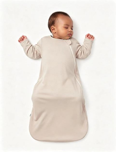 Bamboo Viscose Baby Sleep Sack 0.5 TOG Beige for 0-6 Months crazy soft breathable with comfortable neckline and smooth binding