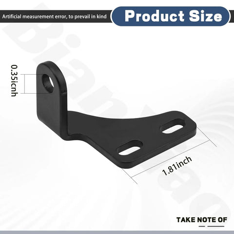 Throttle Cable Bracket With Easy Install Mounting Screws Black Compatible With Hi Ram LS 36 Inch EFI Intake For 300-116 300-117 300-122 300-143 300-242 BK 300-116BK 300-117BK 1810005 Replacement, showing dimensions.