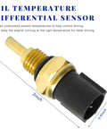 Zero Hassle Engine Coolant Temperature Sensor And Oil Temp Sender Replacement with gold and black design, measures 2 inches