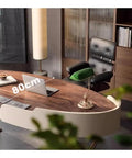 Top Shelf Ergonomic Standing Desk With Integrated Monitor Riser, Versatile Ash Wood Computer Table shown with 80cm width.