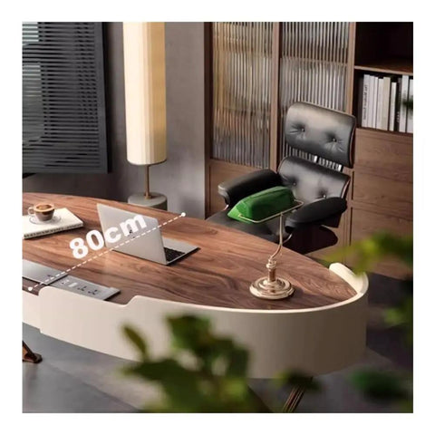 Top Shelf Ergonomic Standing Desk With Integrated Monitor Riser, Versatile Ash Wood Computer Table shown with 80cm width.