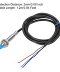 M8 Inductive Proximity Sensor Switch NC Normally Closed NPN Output, 2mm Detection, DC 6 to 36V, 3.9ft Lead, 1 Piece