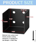 Heavy Duty Pergola Wall Mount Bracket Set For 4x4 And 4x6 Posts, 11 Gauge Steel With Black Powder Coat, Universal Joist Hanger Inner Width Three And One Half Inches, Easy Install For Patio Covers Gazebos And Outdoor Structures, showing dimensions and features