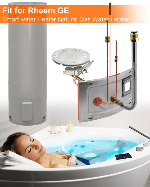 Pilot And Igniter Assembly Replacement Kit For Natural Gas Water Heaters Compatible With Rheem And GE Smartwater Units