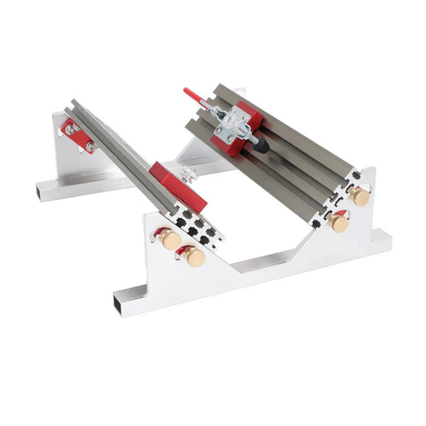 Dead On Positioning And No Sweat Quick Swap For Table Saws And Milling Machines Heavy Duty Aluminum Drawer Slide Jig Locator with red accents and smooth rails.