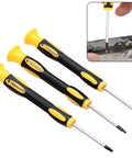 Top Tier Star Screwdriver Kit For Game Console Repair Featuring T6 T8H And T10H Bits With Center Hole Made From Hardened Steel To Safely Disassemble Xbox 360 Ps3 And Ps4 Controller Handles Without Stripping Screws Ever Again, 3-piece 140mm