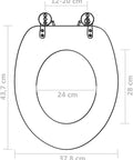 Dimensions of Ultra Soft Flannel Toilet Seat Covers With Quiet Closing Lids, showing O shape fit and measurement details.