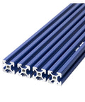 Tough As Nails 2020 T Slot Aluminum Extrusion Profile With Smooth Blue Anodized Finish For Heavy Duty Cnc 3D Printer Frames And Diy Builds That Crank Out Pro Perfection On Any Rig, pack of 4 blue extrusions.