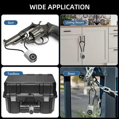 Biometric Cable Lock With Fingerprint And Bluetooth App Control for fridges cabinets lockers gun toolbox door use