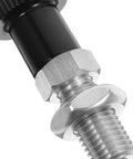 Close-up of Heavy Duty M6 Spring Loaded Indexing Plungers Two Piece Boss Grade Stainless Steel Set with retractable lock pin.