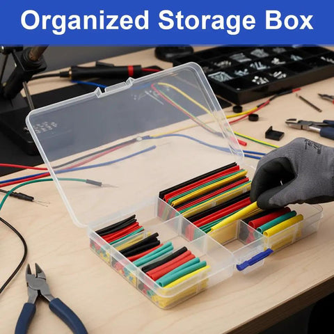 Pro Grade 164 Piece Heat Shrink Tubing Kit Eight Sizes For Auto Industrial And Home Wiring Color Coded Insulation