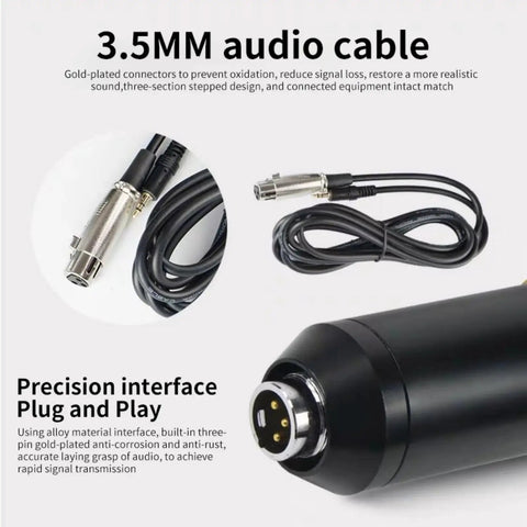 3.5MM audio cable from F998 Podcast Gear Bundle For TikTok And YouTube Vlogs Audio Interface And Soundboard BM800 Condenser Mic