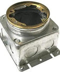 Round Fully Adjustable Concrete Floor Box For Power And Data Hookups 54 Cubic Inches Capacity Height Adjustable Brass Tile Flange