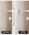 100 Pcs Clear Rubber Door Stops With Screws For Cabinets, Drawers, Doors And Walls, Sound Dampening Bumpers installed on door