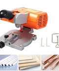 Solid 2 Inch Mini Benchtop Miter Saw Makes Clean Crosscuts And Angled Trims Up To 45 Degrees Without Breaking A Sweat Includes Drop Down Guard, compact design for precise cuts.