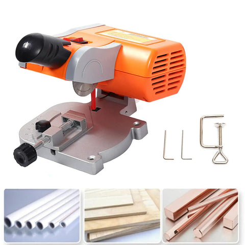 Solid 2 Inch Mini Benchtop Miter Saw Makes Clean Crosscuts And Angled Trims Up To 45 Degrees Without Breaking A Sweat Includes Drop Down Guard, compact design for precise cuts.