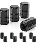 12 Pack Tire Valve Stem Caps Black Universal Fit For Cars, SUVs, Trucks, Motorcycles And Bikes Easy To Hand Tighten, Prevent Leaks