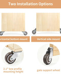 Chegulu 2" Rigid Plate Casters, Silent Rubber Furniture Wheels, Set of 4 showing horizontal and vertical mounting options.