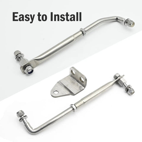 Adjustable Boat Engine Stainless Steel Steering Tie Rod Drag Link Kit 315 to 395 mm and 12.4 to 15.55 in for Beefy Durable Marine Steering Upgrades and Easy Install, stainless tie rod