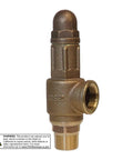 Brass 1-inch No-Lead heavy-duty pressure relief valve with side 1-inch NPT outlet, Amazon Merrill PRVHDNL100