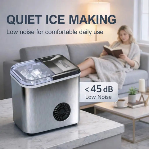 Keep The Party Chill With This Countertop Ice Maker Delivering Up To 38 Lbs Per Day, 9 Ice Cubes In 3.5 Minutes, Self Cleaning