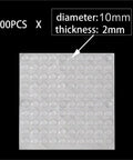 Bulk 1000 Pack Silicone No Slip Pads For Drawers And Cabinets, 10x2mm, displayed in 100-piece sheet format on black background.