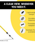 Telescoping Inspection Mirror Kit With 4 To 12 Ft Pole, Heavy Duty Yet Lightweight, features and benefits illustration