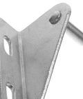 Close-up of stainless steel refrigerator door hinge with 28mm shaft for small freezer and fridge, heavy duty kitchen hardware.
