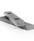 6 Inch Hardened Steel Vise Jaw Plates Pair With Mounting Screws For Bench Tools, two textured steel plates stacked, ideal for increased grip.