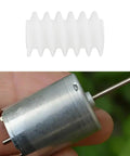 50 Pack 6mm Plastic Cog Gears Set 0.5 Module 10mm Worm Gears For 2mm Motor Shafts displayed with micro motor.