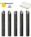 Five Sets Of One Quarter Inch Carbide Lathe Tool Bits For Indexable Turning Metal Lathe Tools with wrench and box