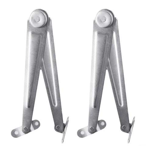 Two Pack Lid Support Hinge For Cupboards And Desk Drop Fronts Heavy Duty 10.2 Inch Iron Folding Stay With Stop Silent Smooth Lift