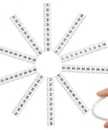 Multi Section Terminal Block Label Strips 10 Pack For DIN Rail Blocks Like UK2.5B UK5N UDK4 UKK5 Marker Bars For 5-10 AWG Conductors Easy Fit And Separate Labels 2.4 Inch Long Clear Readability, numbered strips fanned out